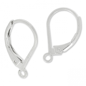 Dormeuses with open ring 15 mm - Fine silver plated x2