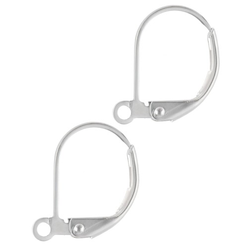 Sleepers with open ring 15 mm - Fine silver veneer x2
