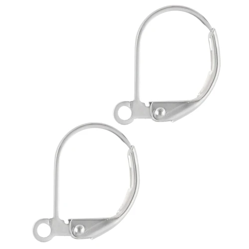 Sleepers with open ring 15 mm - Fine silver veneer x2