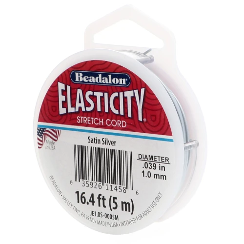 Elasticity 1 mm - Silver satin x5m