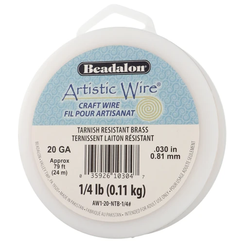 Brass wire Artistic Wire 0.81 mm - Anti-tarnish x24m