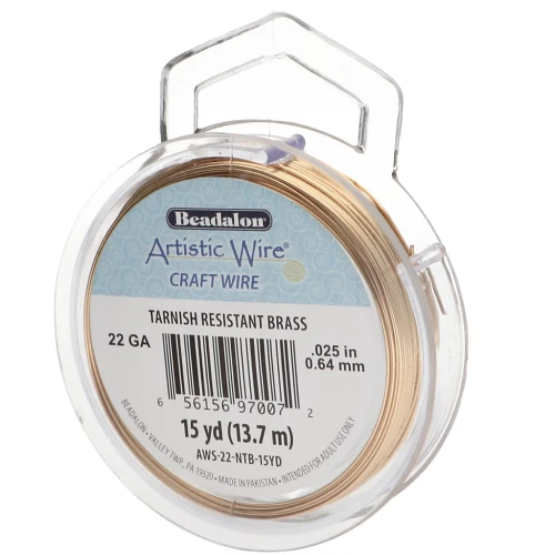 Brass wire Artistic Wire 0.64 mm - Anti-tarnish x13.7m