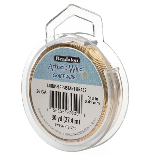 Brass wire Artistic Wire 0.41 mm - Anti-tarnish x27.4m