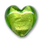 Silver foil hearts 20mm Light Olivine x4|raw }}