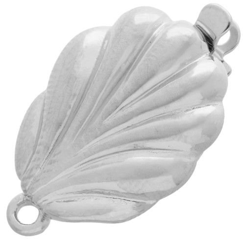 Clip-on shell clasp 18x12 mm - White bronze x1