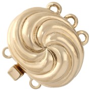 3-row spiral clasp 13x16.5 mm - Gold x1