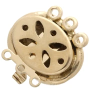 3-row spiral clasp 13x16.5 mm - Gold x1