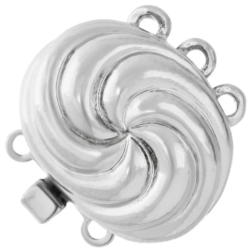3-row spiral clasp 13x16.5 mm - White bronze