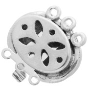 3-row spiral clasp 13x16.5 mm - White bronze