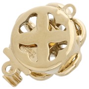 14 mm clip-on flower clasp with imitation mother-of-pearl pearl - Gold x1