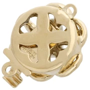 14 mm clip-on flower clasp with imitation mother-of-pearl pearl - Gold x1