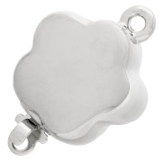 Flower clip clasp 12 mm - White bronze x1