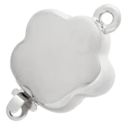 Flower clip clasp 12 mm - White bronze x1