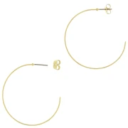 Gift - Decorative Créoles 40 mm - Golden Stainless Steel x2