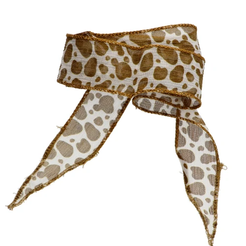 Silk ribbon 25 mm - Cow pattern x85cm