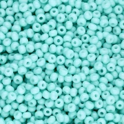 Preciosa Seed Beads 11/0 2 mm - Solgel - Green 2 Dyed Chalkwhite x 20 g