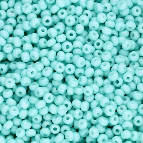 Preciosa Seed Beads 11/0 2 mm - Solgel - Green 2 Dyed Chalkwhite x 20 g