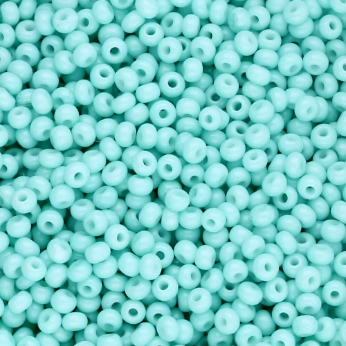 Preciosa Seed Beads 11/0 2 mm - Solgel - Green 2 Dyed Chalkwhite x 20 g