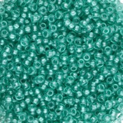 Preciosa 11/0 2 mm seed beads - Terra Pearl - Green Dyed Crystal x20g
