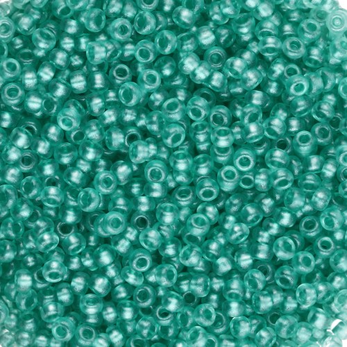 Preciosa 11/0 2 mm seed beads - Terra Pearl - Green Dyed Crystal x20g
