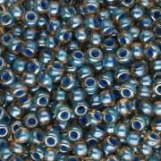 Preciosa 8/0 Seed Beads - 3 mm - Light Topaz Lined Blue Sfinx x20g