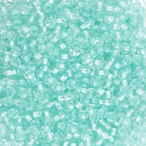 Preciosa 11/0 2 mm seed beads - Crystal Lined Green Bead x 20 g