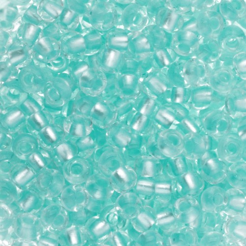 Preciosa 8/0 3 mm seed beads - Crystal Lined Green Pearl x20g