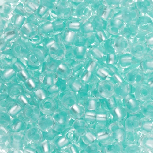 Preciosa 8/0 3 mm seed beads - Crystal Lined Green Pearl x20g