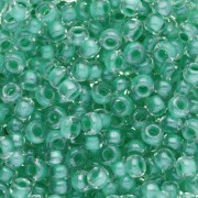 Preciosa 8/0 3 mm seed beads - Crystal Lined Green Sfinx x20g