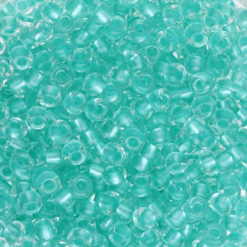 Preciosa 8/0 3 mm seed beads - Crystal Lined Green Pearl 1 x 20 g