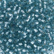 Preciosa 8/0 3 mm Seed Beads - Solgel - Blue Green 2 Dyed Crystal Silver Lined x 20 g