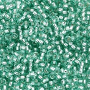 Rockery 11/0 2 mm - Solgel - Green 2 Dyed Crystal Silver Lined x20g|raw }}