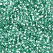 Rockery 11/0 2 mm - Solgel - Green 2 Dyed Crystal Silver Lined x20g
