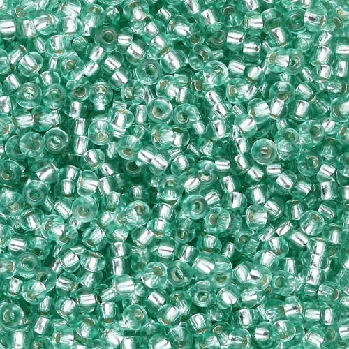 Rockery 11/0 2 mm - Solgel - Green 2 Dyed Crystal Silver Lined x20g