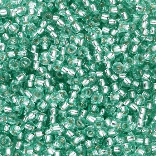 Rockery 11/0 2 mm - Solgel - Green 2 Dyed Crystal Silver Lined x20g