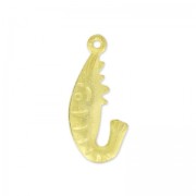 Shrimp charm 20 mm satin gold tone x1|raw }}