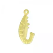 Shrimp charm 20 mm satin gold tone x1