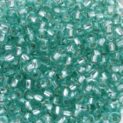 Preciosa 8/0 Seed Beads, 3 mm - Solgel - Green 2 Dyed Crystal Silver Lined, 20 g