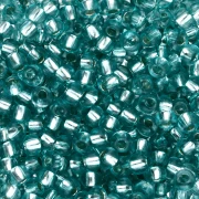 Preciosa 8/0 3 mm Seed beads - Solgel - Green 3 Dyed Crystal Silver Lined x 20 g
