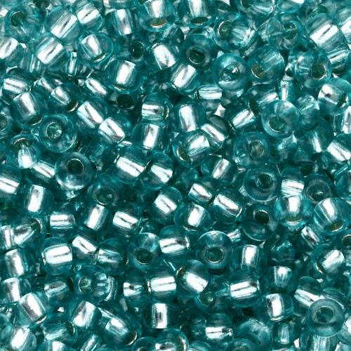 Preciosa 8/0 3 mm Seed beads - Solgel - Green 3 Dyed Crystal Silver Lined x 20 g
