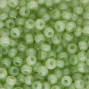 Preciosa 8/0 Seed Beads, 3 mm - Solgel - Green 2 Dyed Alabaster, 20 g