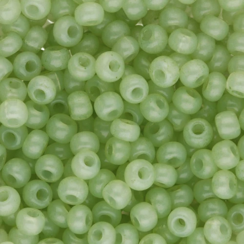 Preciosa 8/0 Seed Beads, 3 mm - Solgel - Green 2 Dyed Alabaster, 20 g