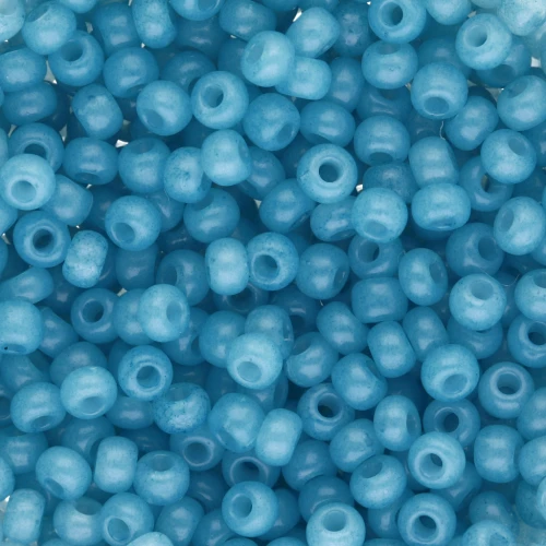 Preciosa 8/0 Seed Beads, 3 mm - Solgel - Blue Green 2 Dyed Alabaster, 20 g