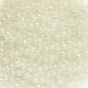 Preciosa 11/0 2 mm seed beads - White Alabaster Luster AB 20g