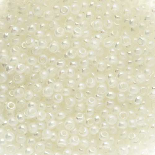 Preciosa 11/0 2 mm seed beads - White Alabaster Luster AB 20g