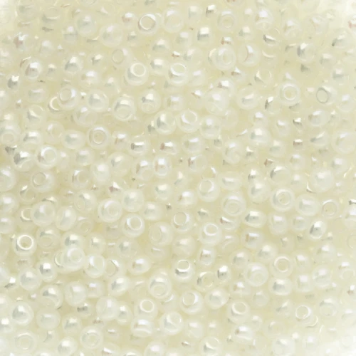 Preciosa 11/0 2 mm seed beads - White Alabaster Luster AB 20g