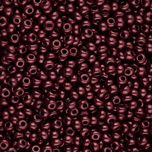 Preciosa 11/0 2 mm seed beads - Opaque Red Coral Lila Luster 20g