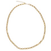 Belcher chain 6 mm mesh necklace - 304 stainless steel, gold-plated x45cm