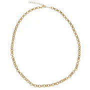Belcher chain 6 mm mesh necklace - 304 stainless steel, gold-plated x45cm