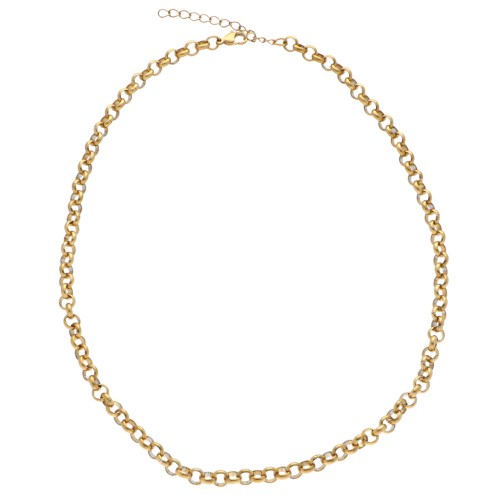 Belcher chain 6 mm mesh necklace - 304 stainless steel, gold-plated x45cm